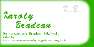 karoly bradean business card